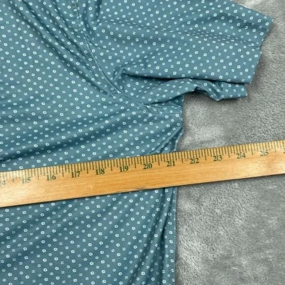 Jachs New York Mens Blue Button Down Short Sleeve Shirt Medium a0031 - Picture 7 of 8